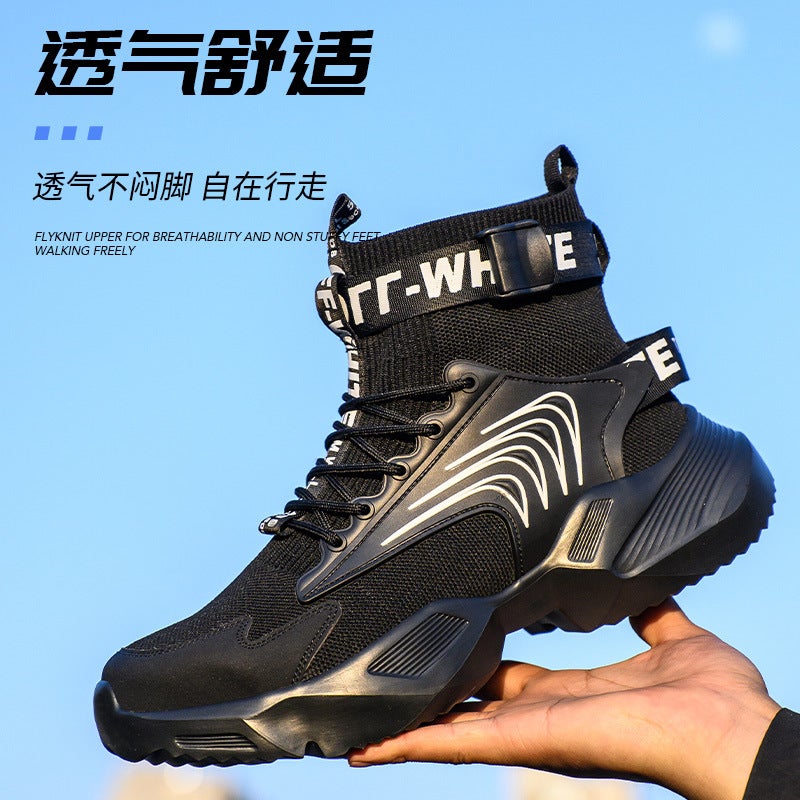 Men's High-Top Labor Protection Shoes – Breathable Steel Toe, Anti-Puncture, Wear-Resistant - Image 2